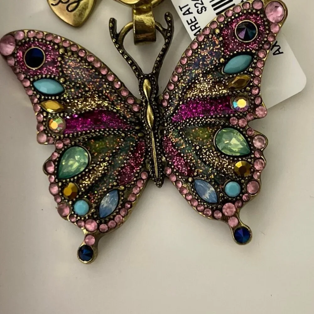 Betsey Johnson Multicolor Butterfly Jewelry Charm bag charm keychain bling